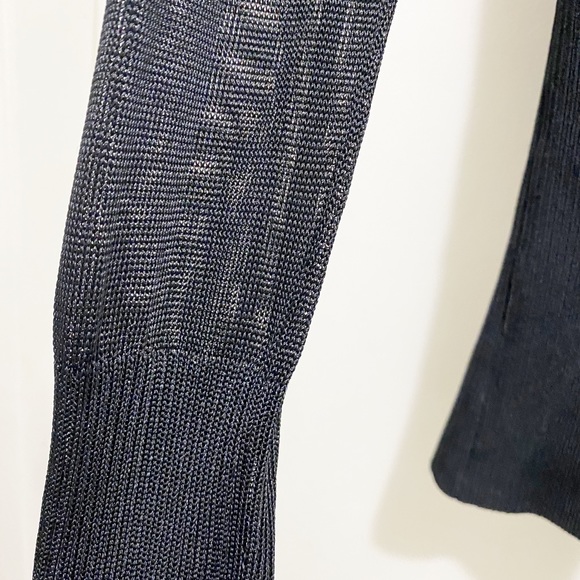 A/X Armani Exchange Sheer Sexy V-Neck Drape Back Sequin Long Sleeve Black XS - Picture 4 of 11